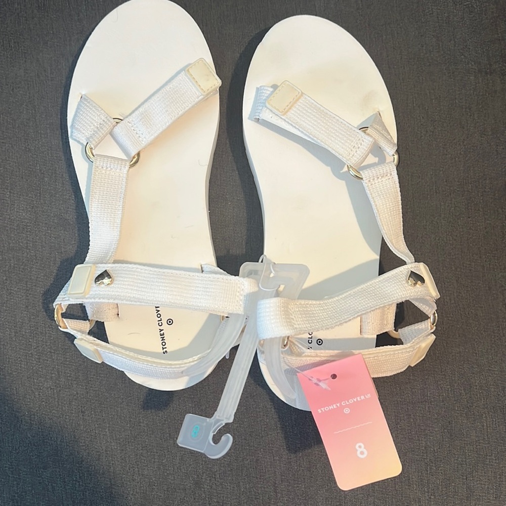 Stoney Clover Lane for Target white sandals.